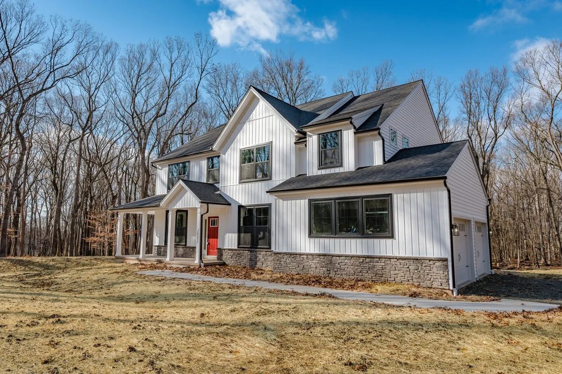 Zimrick custom home — front elevation Cedarville Rd